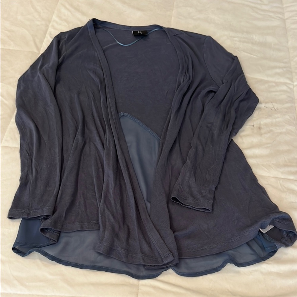 Bobeau Blue Cardigan Sweater Lightweight Open Front